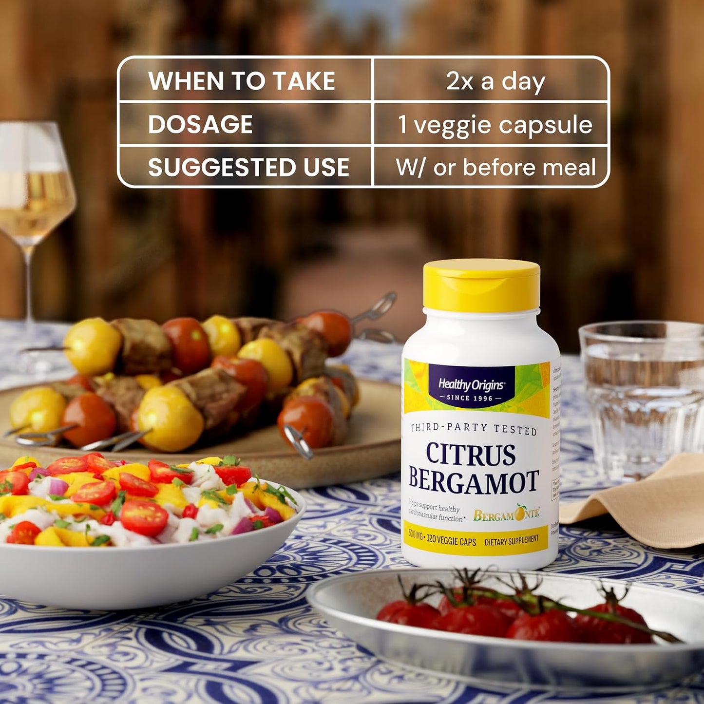 Healthy Origins Citrus Bergamot Bergamonte 500 mg, 120 Veggie Caps