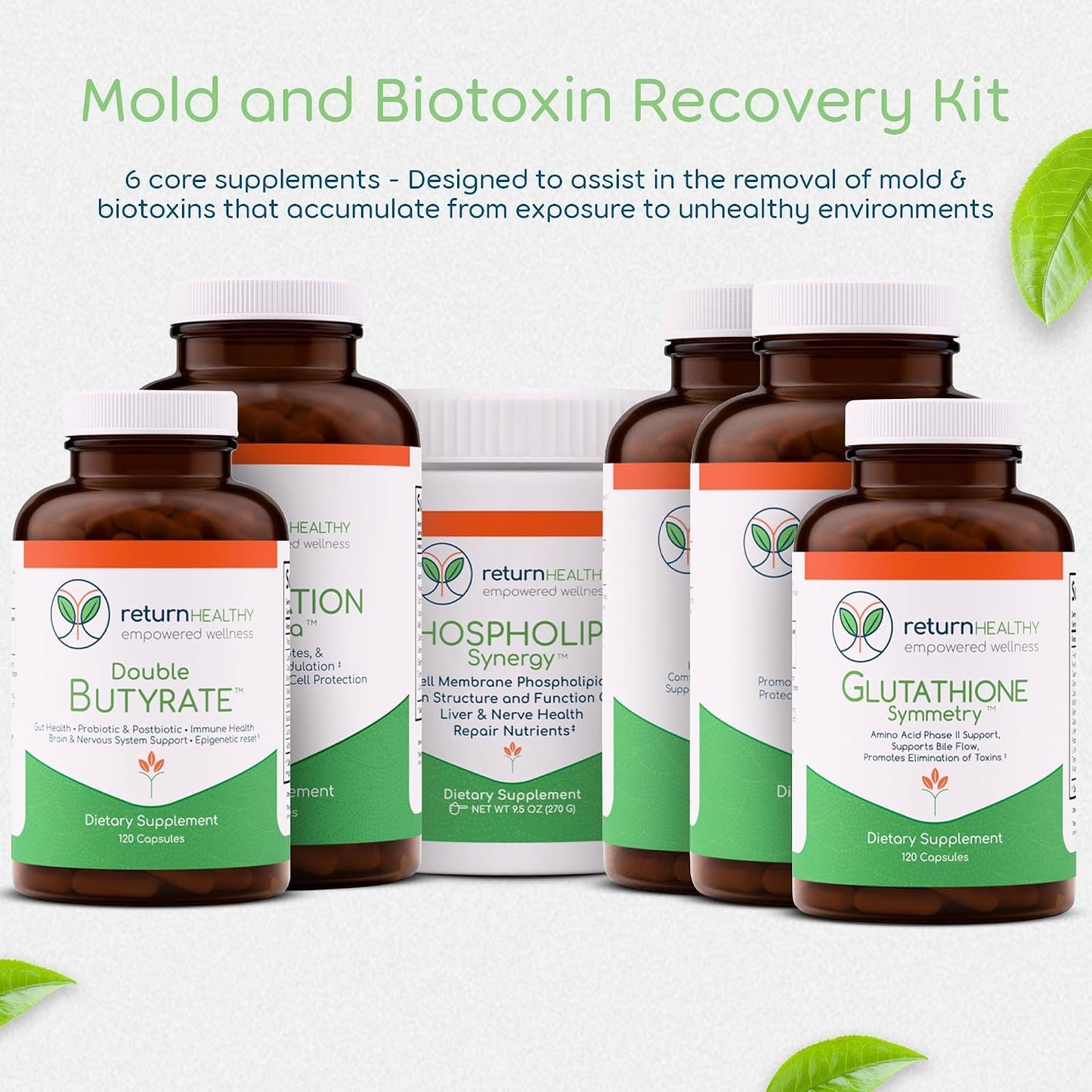 BioBalance Kit - 6 Supplements for Microbial & Environmental Resilience - Supports Gut, Liver & Immune Function - Immune Supplement - Health Essentials - US-Made, Non-GMO, Plant-Based