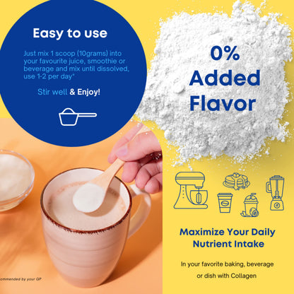 Hydrolysed Collagen Powder (Bovine) - High Protein Grass Fed Unflavoured Peptides
