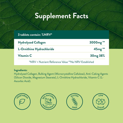 Holland & Barrett Bovine Collagen Tablet 3000mg - Type I Collagen Peptides - Hydrolysed Collagen with Vitamin C - Hair, Skin & Nails