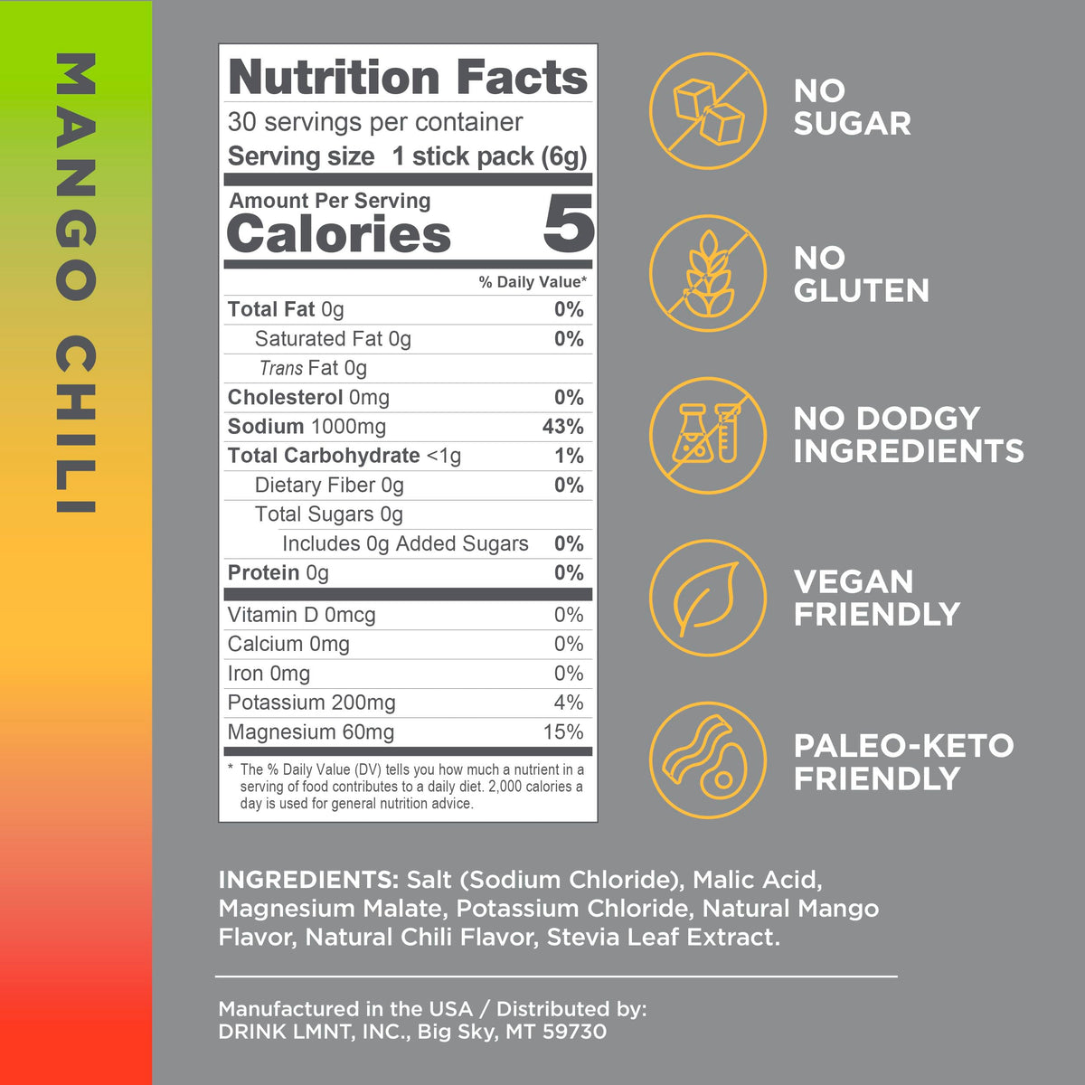 LMNT Keto Electrolyte Powder Packets | Paleo Hydration Powder | No Sugar, No Artificial