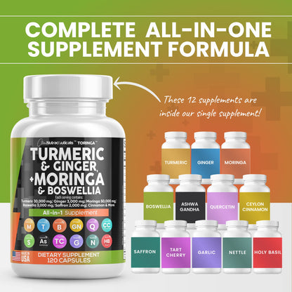 Turmeric Curcumin 30000mg Ginger 3000mg Moringa 50000mg Boswellia
