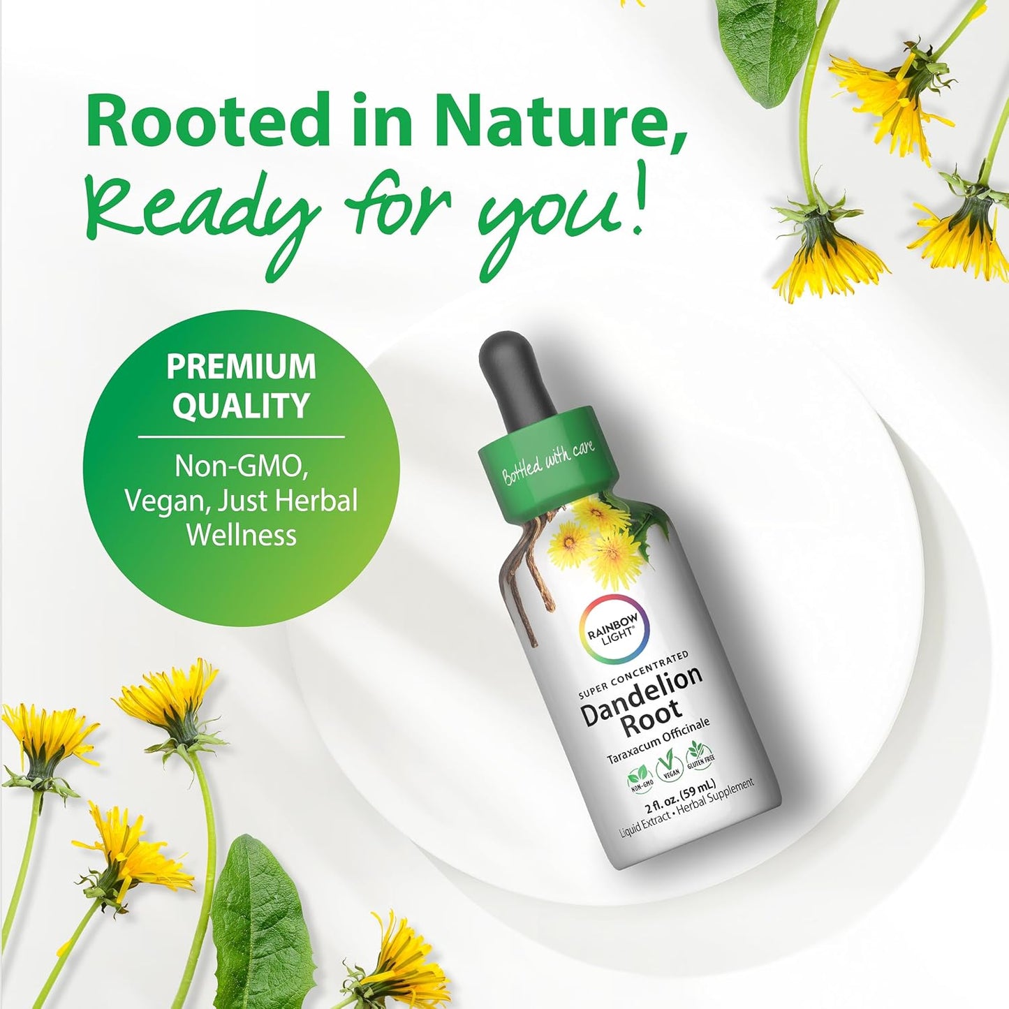 Rainbow Light Dandelion Root Extract Supplement | 2 Fl Oz | Super Concentrated | Alcohol Free | Non-GMO and Gluten Free