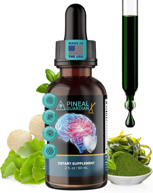 Pineal Guardian X Rapid Pineal Gland Activation Drops | Cognitive Support, Brain Supplement to Keep Cognitive Function, Memory and Focus in Top Shape, Add to Any Drink, 2mL Daily