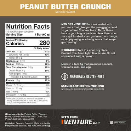 MTN OPS Performance High Protein Bars, Caramel Crunch