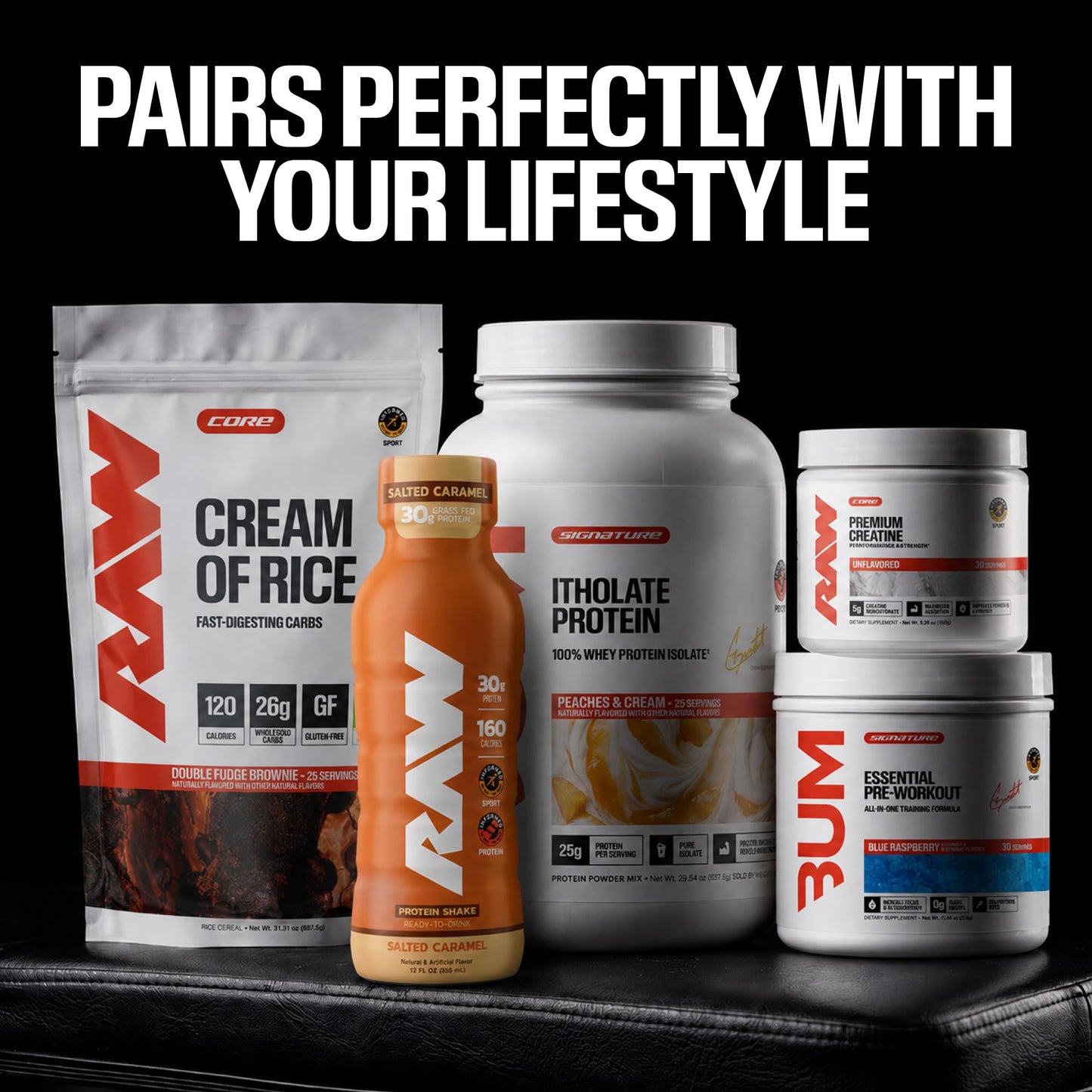 RAW Ready-to-Drink Protein Shake, Strawberry - RTD Protein Drinks with Grass-Fed Whey Protein Isolate for Post-Workout - Zero-Sugar & Gluten-Free Meal Replacement Drink & Breakfast Shake, 12 Fl Oz