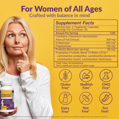Probiotics for Women- 3 Pack(180 Capsules) - Ultimate Flora Bloom Probiotic Supplement for Women