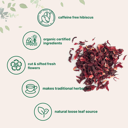 Organic Hibiscus Flowers, 2lbs | Flor de Jamaica, Loose Leaf Flower Source