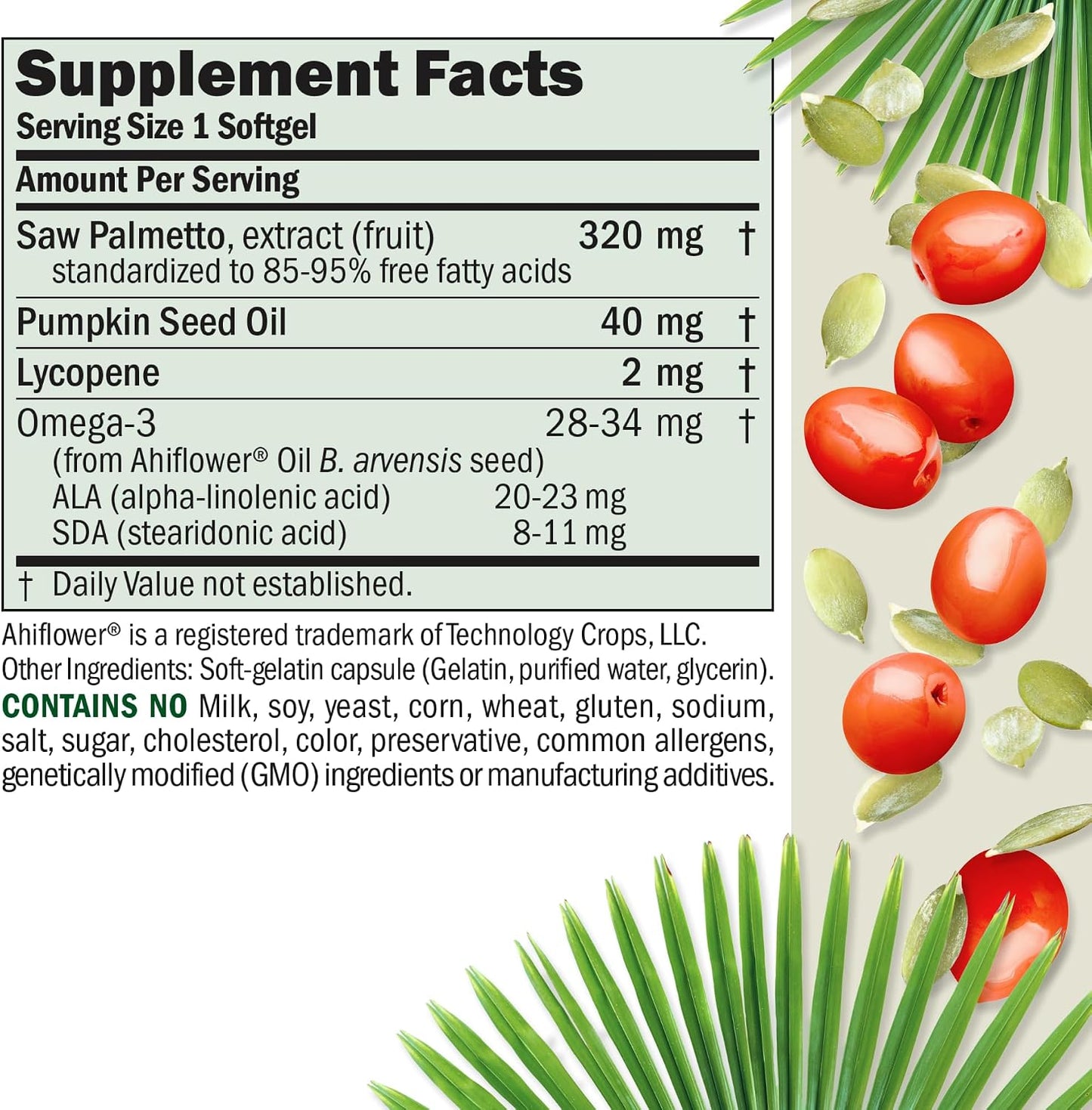 ANDREW LESSMAN Prostate Support Saw Palmetto Supplement, 60 Softgels | Comprehensive prostate support with saw palmetto, pumpkin seed oil and omega-3s for men's urinary health.