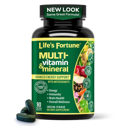 Life’s Fortune Liquid Multivitamin for Adults and Seniors – Fast Absorption Vitamins and Minerals with 90+ Nutrients for Energy and Immune Support – Easy to Digest, Sugar Free, Tropical Flavor, 32 oz