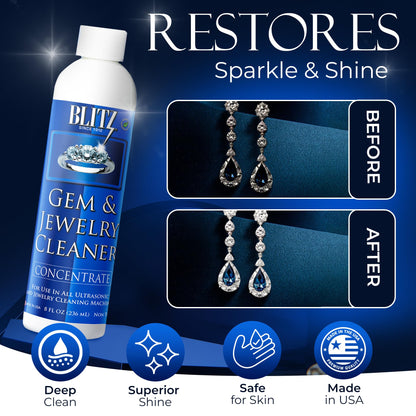 Blitz Gem & Jewelry Cleaner Concentrate Refill for Ultrasonic Machines 8 oz