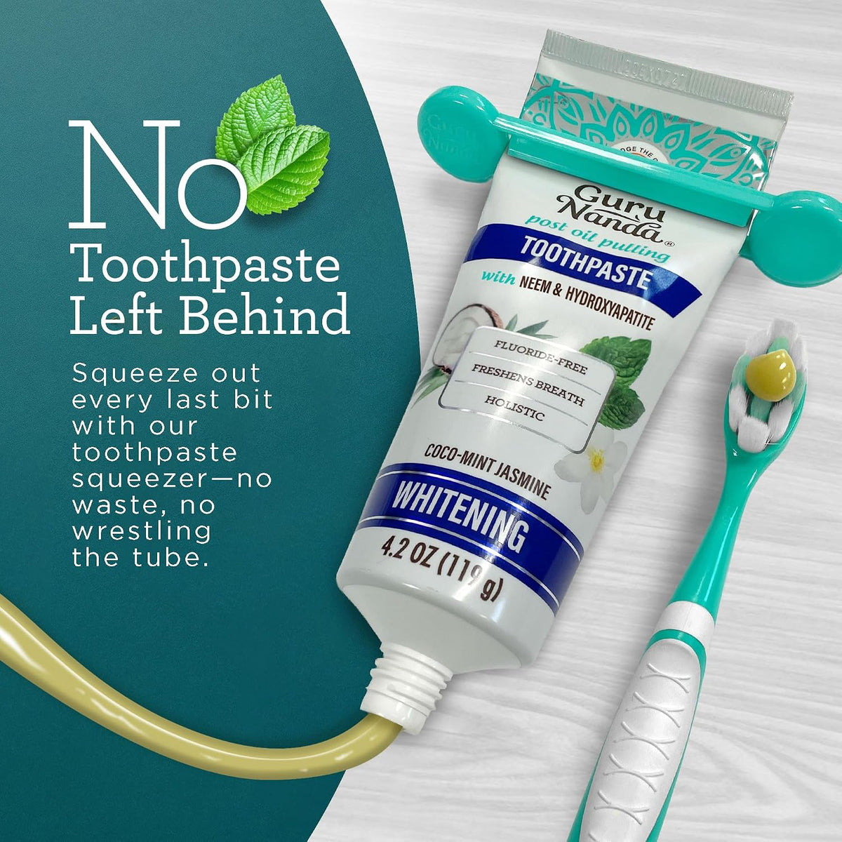 GuruNanda Hydroxyapatite Toothpaste with Neem, SLS & Fluoride Free, 4.2oz