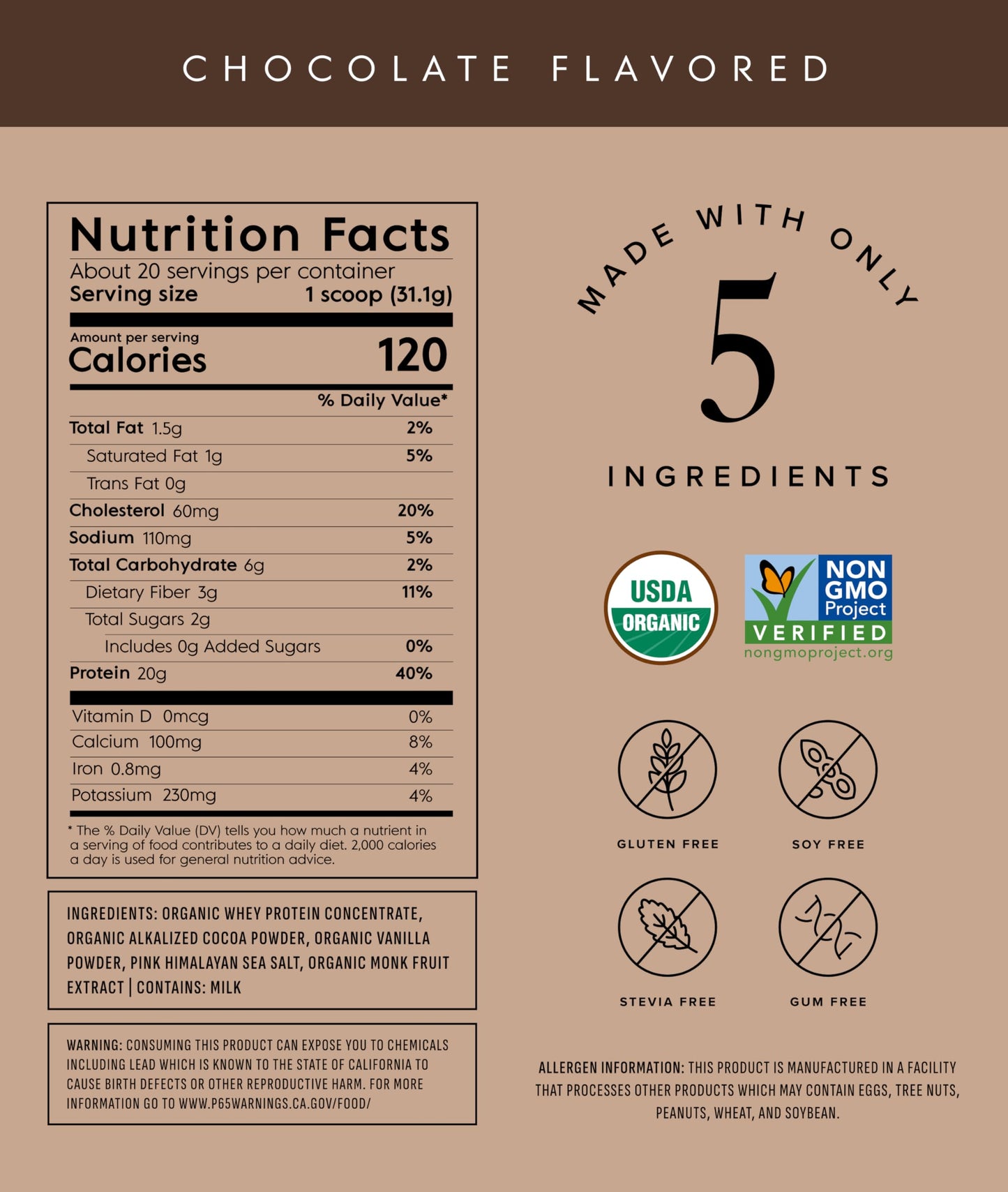 Truvani Organic Whey Protein Powder | Vanilla | 20 Servings | 20g Grass Fed Whey Protein | USDA Organic & Non-GMO | Gluten Free | No Gums, No Soy, No Stevia, No Added Sugars