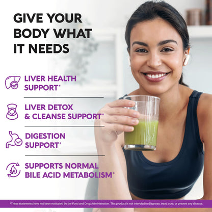 Liver Cleanse & Detox 1250 mg - Milk Thistle 80 % Silymarin | Dandelion | Artichoke | TUDCA | Glutathione & NAC - Liver Health & Bile Production Support - Lab Tested, Vegan - Made in USA - 60 Capsules