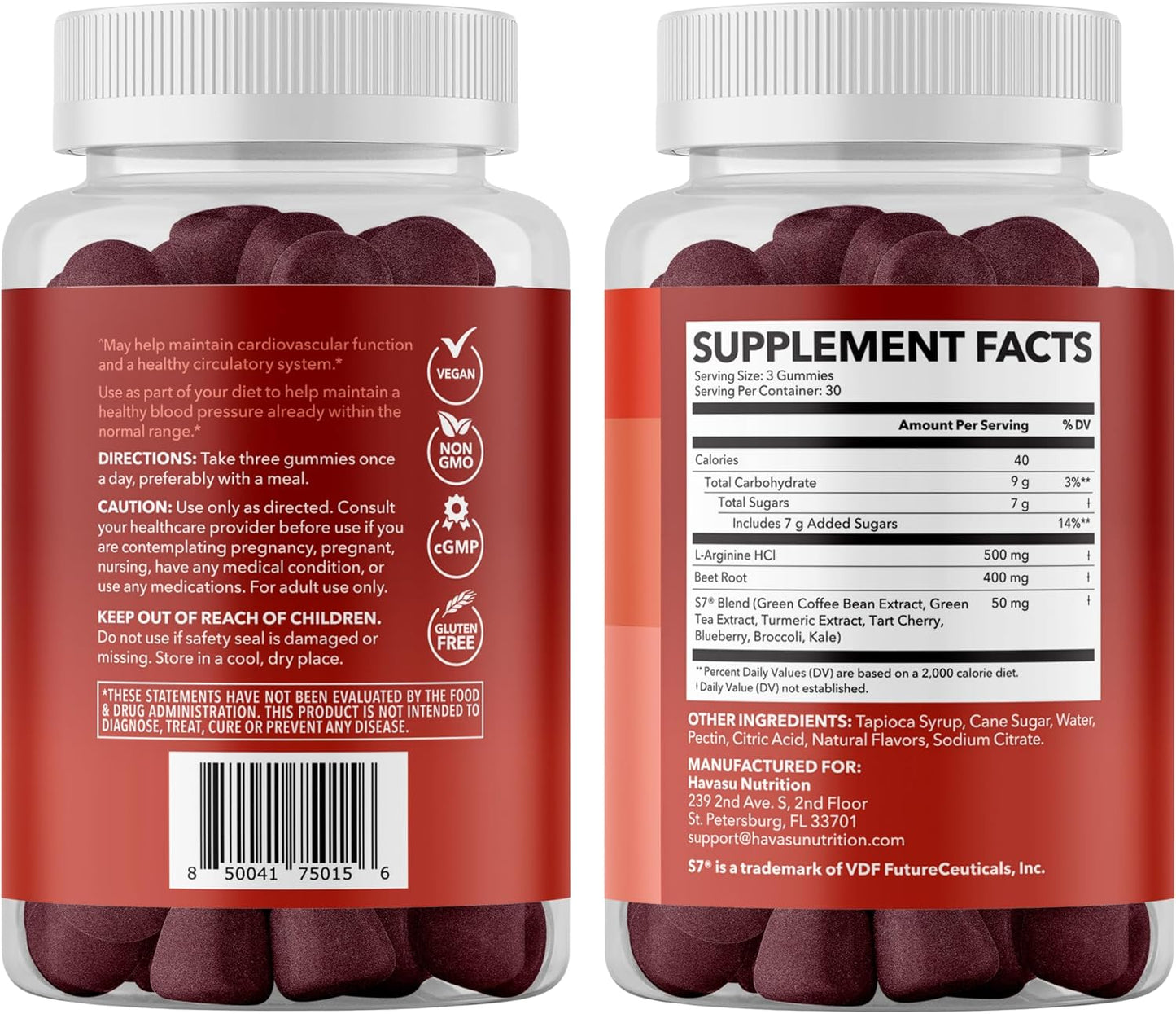 Nitric Oxide Beet Root Gummies with L-Arginine, NO Gummies, 90 Count | Vegan, Non-GMO Nitric Oxide Supplement for Energy, Endurance, and Recovery, Green Apple and Cinnamon Flavor, 30 Servings