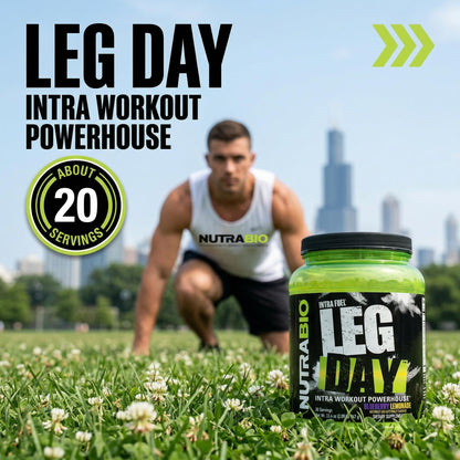 NutraBio Leg Day Intra Workout Powder – Advanced Carb Supplement with Cluster Dextrin & Electrolytes – Carb Powder with EAAs/BCAAs – Cyclic Dextrin for Performance – Cherry Lime, 20 Servings
