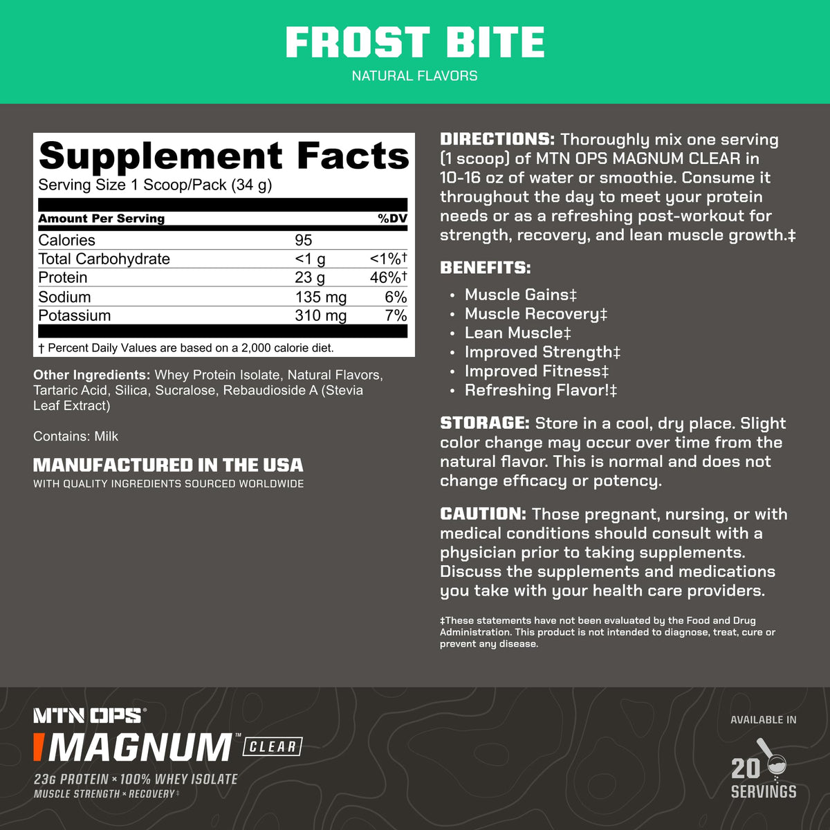 MTN OPS Magnum Clear Whey Protein Isolate, Strawberry Watermelon