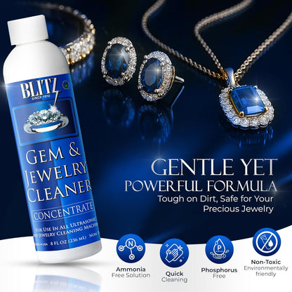 Blitz Gem & Jewelry Cleaner Concentrate Refill for Ultrasonic Machines 8 oz