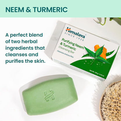 Himalaya Purifying Neem & Turmeric Cleansing Bar Soap, 12 Pack
