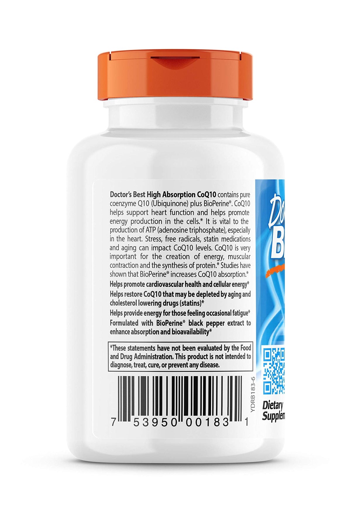 Doctor's Best High Absorption CoQ10 with BioPerine, Gluten Free, Naturally Fermented