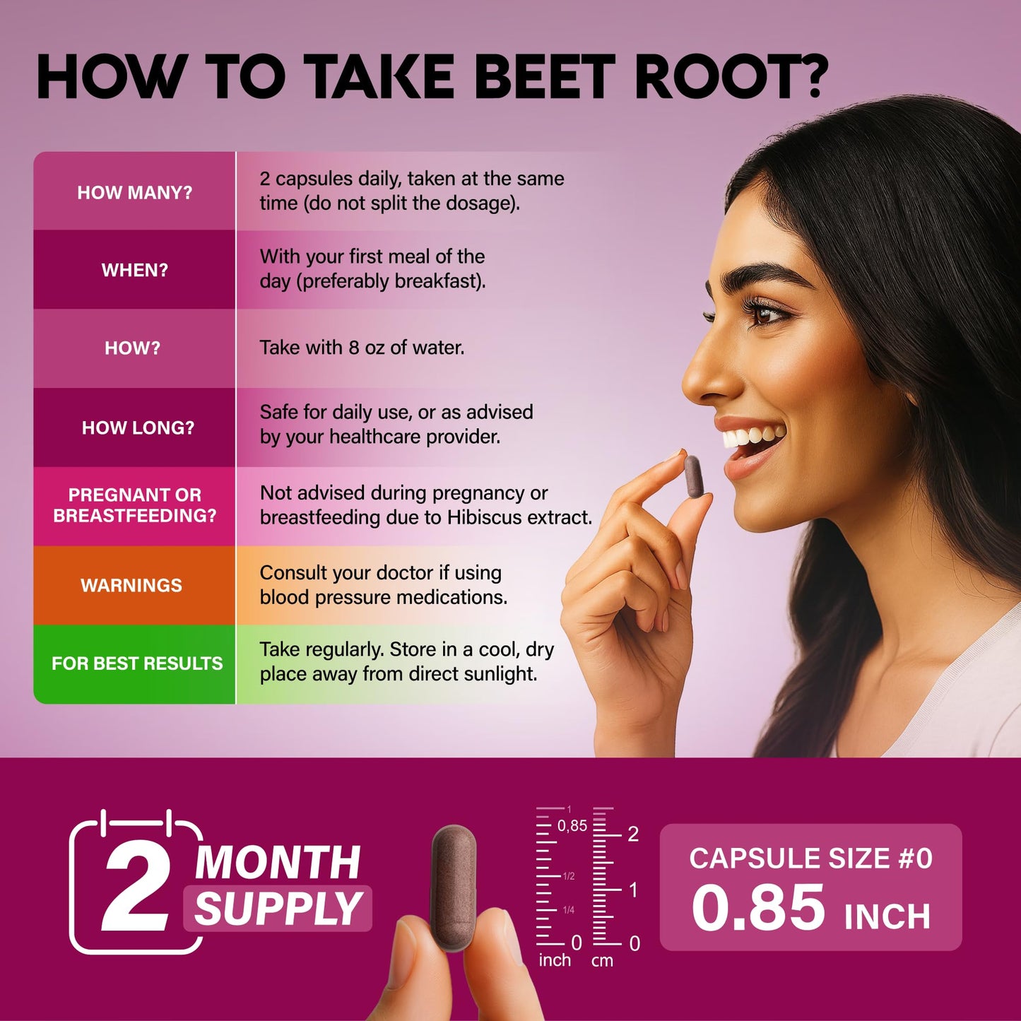 Beet Root Capsules - Healthy Blood Pressure Support Supplement** for Heart & Circulation Support - with Hawthorn Berry, Hibiscus & Garlic - Nitric Oxide for Energy - Made in USA, 120 Capsules