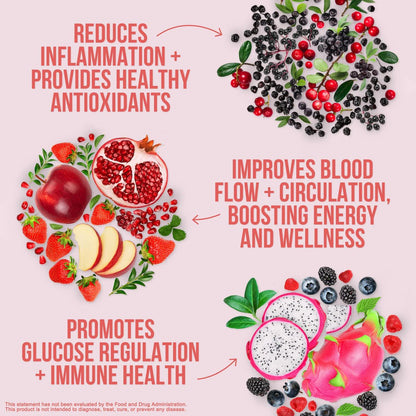 NAKED Reds Superfood Powder - Healthy, Energizing Polyphenol Fruit Powder Mix, No Fillers, No Additives, Vegan, Non-GMO, Gluten Free - 28 Servings