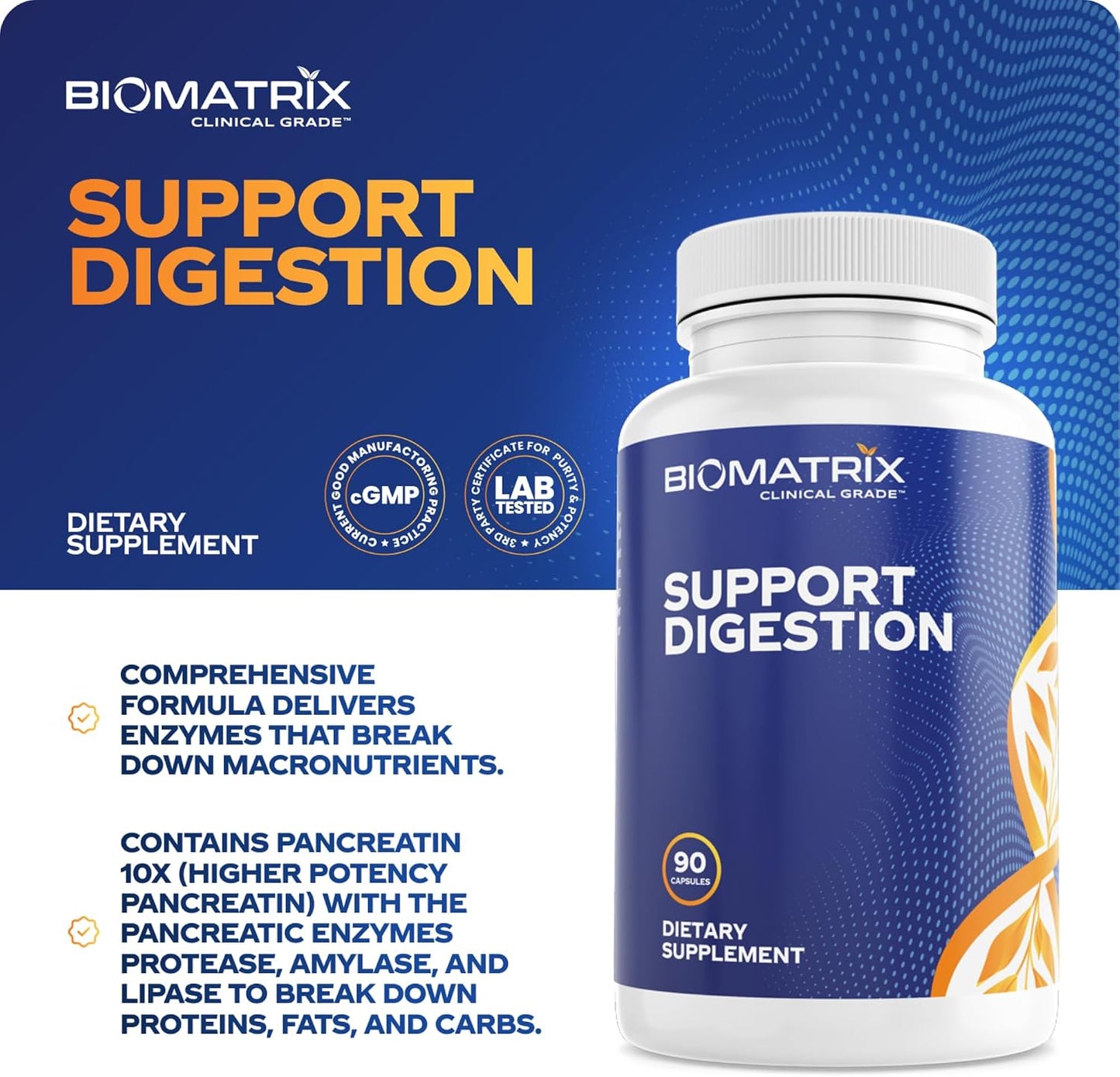 Digestive Enzymes Supplement (90 Capsules) Support Digestion - with Purified Bile, Pancreatin, Plant Enzymes, Ox Bile, Betaine HCL, Support Digestion of Fats Carbohydrates and Proteins