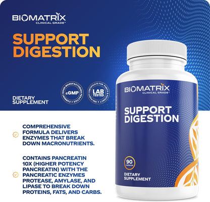 Digestive Enzymes Supplement (90 Capsules) Support Digestion - with Purified Bile, Pancreatin, Plant Enzymes, Ox Bile, Betaine HCL, Support Digestion of Fats Carbohydrates and Proteins