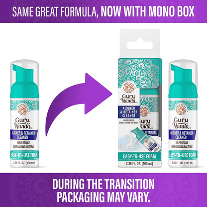 GuruNanda Aligner & Retainer Cleaner Foam – Gentle Cleaning for Aligners, Retainers, Veneers & Mouthguard, Helps Neutralize Odors, Ideal for Daily Use, 100 ml