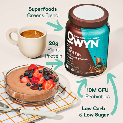 OWYN Only What You Need Vegan Protein Powder, 20g Plant Based Protein, Probiotics