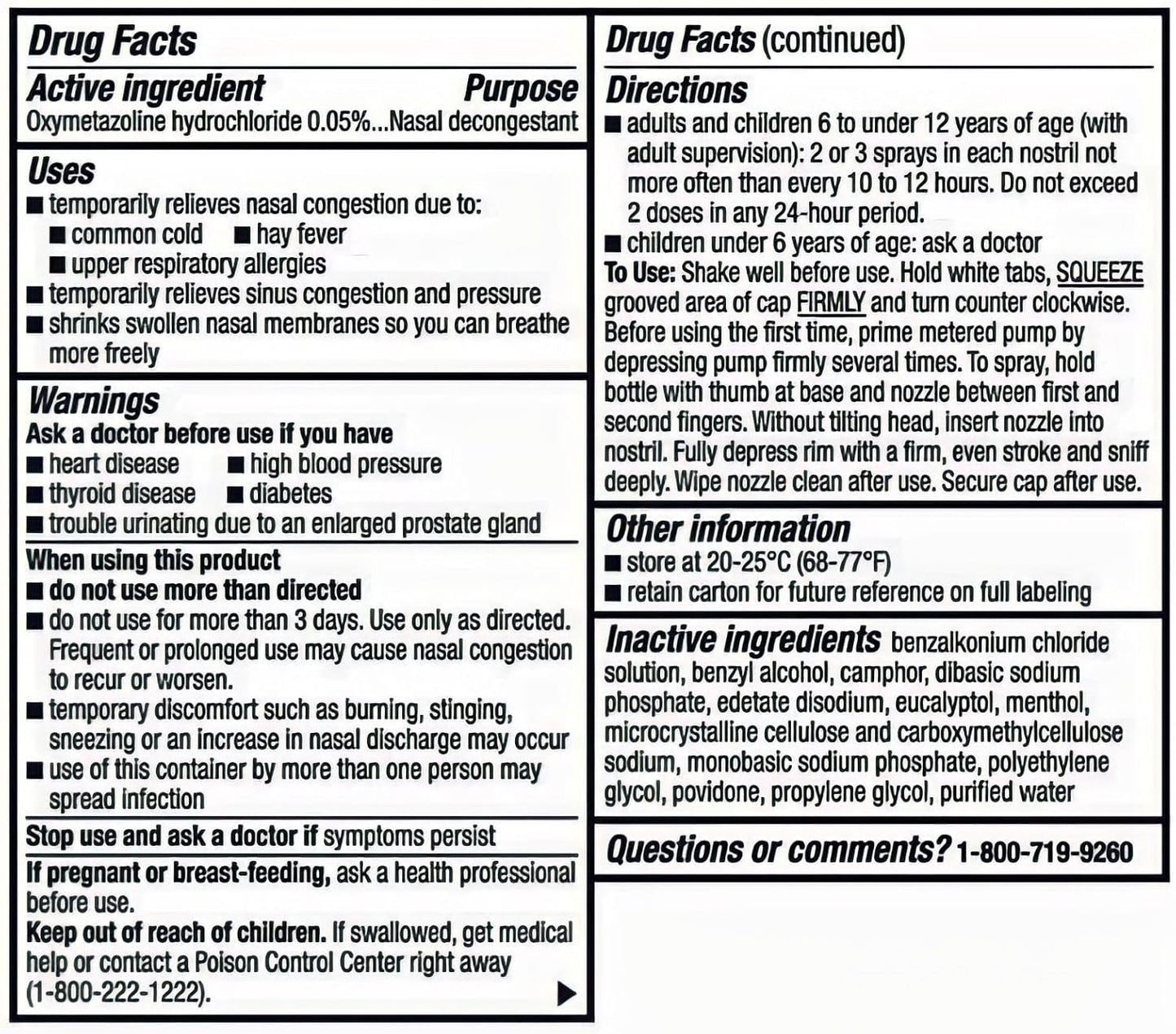 Berkley Jensen No Drip Severe Congestion Nasal Spray - Maximum Strength Decongestant with Oxymetazoline HCl & Menthol - Pump Mist Applicator, No Steroid, 12 Hour Relief, 1 Fluid Ounce (Pack of 3)
