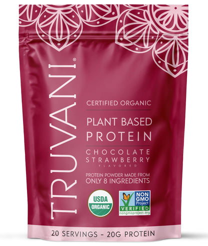 Truvani Organic Plant Based Protein Powder | Vanilla | 18 Servings | Vegan | 20g Pea Protein | Keto | Gluten & Dairy Free | Low Carb | No Added Sugar