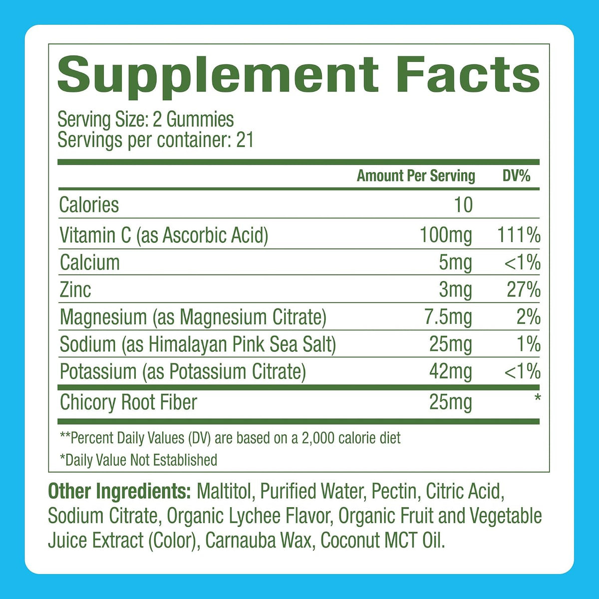 Plant People WonderHydrate Sugar Free Electrolyte Gummies, Lychee (42 Ct)