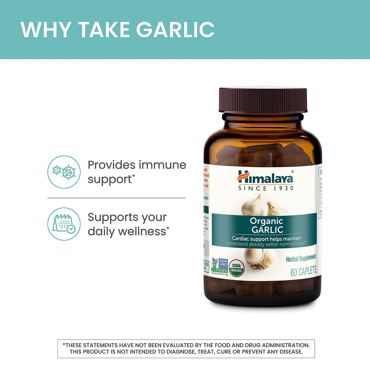 Himalaya USDA Organic Ginger Root Capsules, 60 Caplets, 60 Day Supply