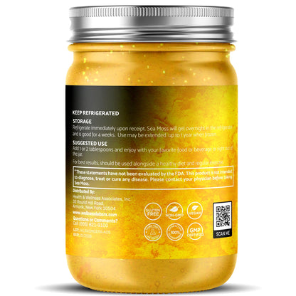 WELLNESS LABSRX Irish Sea Moss Gel Raw - Wildcrafted Superfood Seamoss Gel - Pineapple Mango Flavor, Vitamin and Mineral-Rich from Pristine Caribbean Waters - 10 oz.