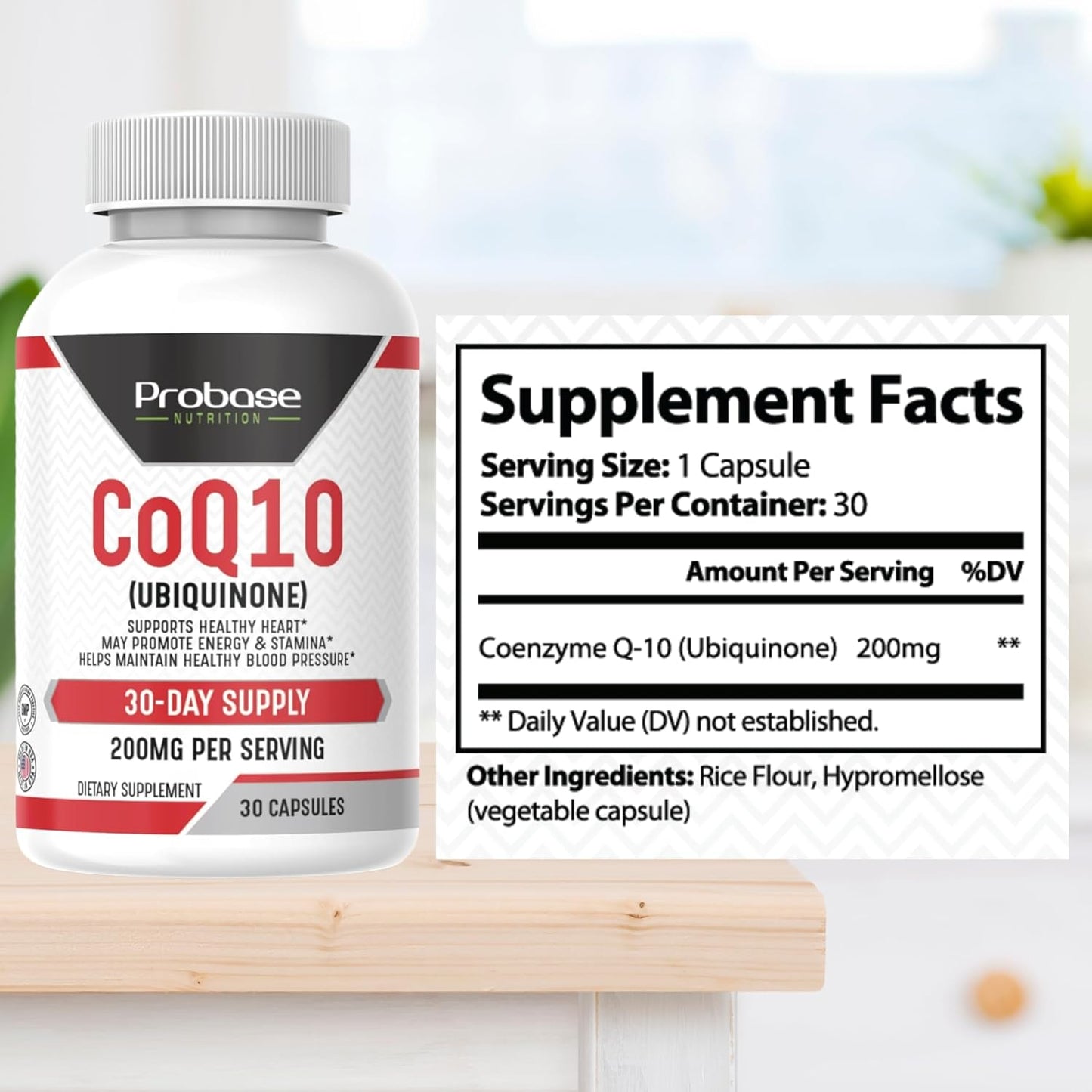 Probase Nutrition CoQ10 (Ubiquinone) 30 Capsules 30-Day Supply