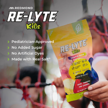 REDMOND Re-Lyte Kids Hydration Electrolyte Mix Powder, Pink Lemonade 7.62 oz