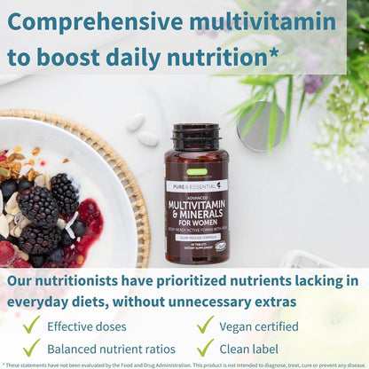 Multivitamin & Minerals for Women + Advanced Kids Multivitamin Gummy Vegan Bundle, with Methylated B-Vitamins, Vitamin A, C, D3 & E, Clean Label, 60 Tablets + 90 Berry Flavor Gummies, by Igennus