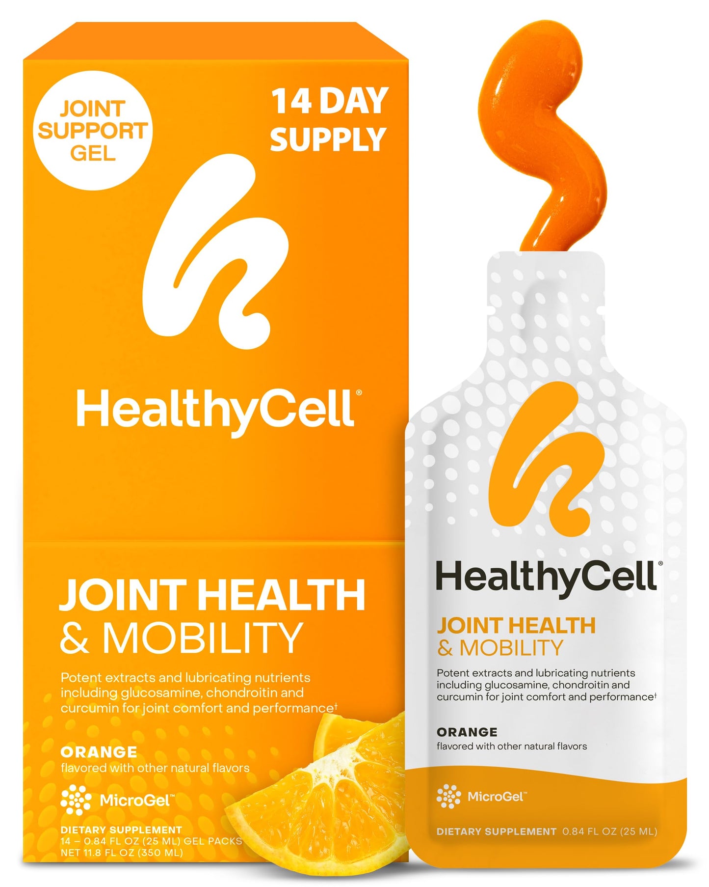 Healthycell Joint Health & Mobility Daily Liquid Supplement - 30 Gel Packs | Joint Support Supplement, Inflammation Response, Cartilage & Flexibility with Curcumin, Glucosamine & Chondroitin