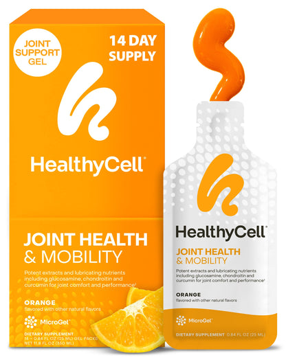 Healthycell Joint Health & Mobility Daily Liquid Supplement - 30 Gel Packs | Joint Support Supplement, Inflammation Response, Cartilage & Flexibility with Curcumin, Glucosamine & Chondroitin