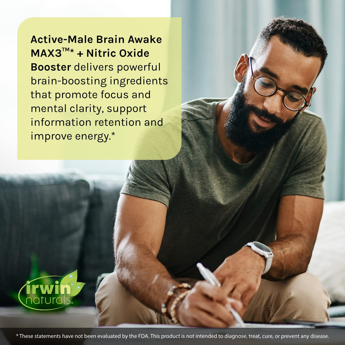 Irwin Naturals Brain Awake Max3 + Nitric Oxide Booster 60 Count