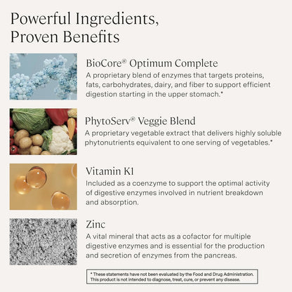 Stonehenge Health Dynamic Digestive Enzymes – 18 Enzymes with (Protease, Lipase, Amylase, Lactase) + Zinc & Vitamin K1 + Gas & Bloating Support – 60 Capsules