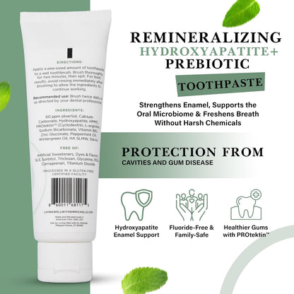 Hydroxyapatite Toothpaste with PROtektin, Fluoride-Free, Mint, 4 oz