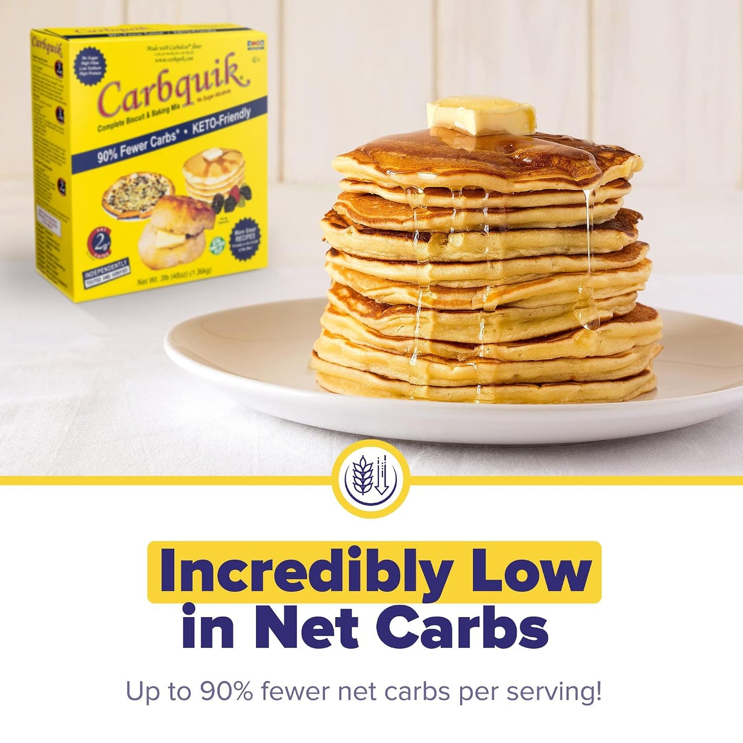 Carbquik Keto Biscuit & Baking Mix, 3 lb – Perfect for Pancakes, Waffles, Biscuits, Bread, Pizza Crust & More. Low Carb, Sugar Free Baking with 6g Protein Per Serving.