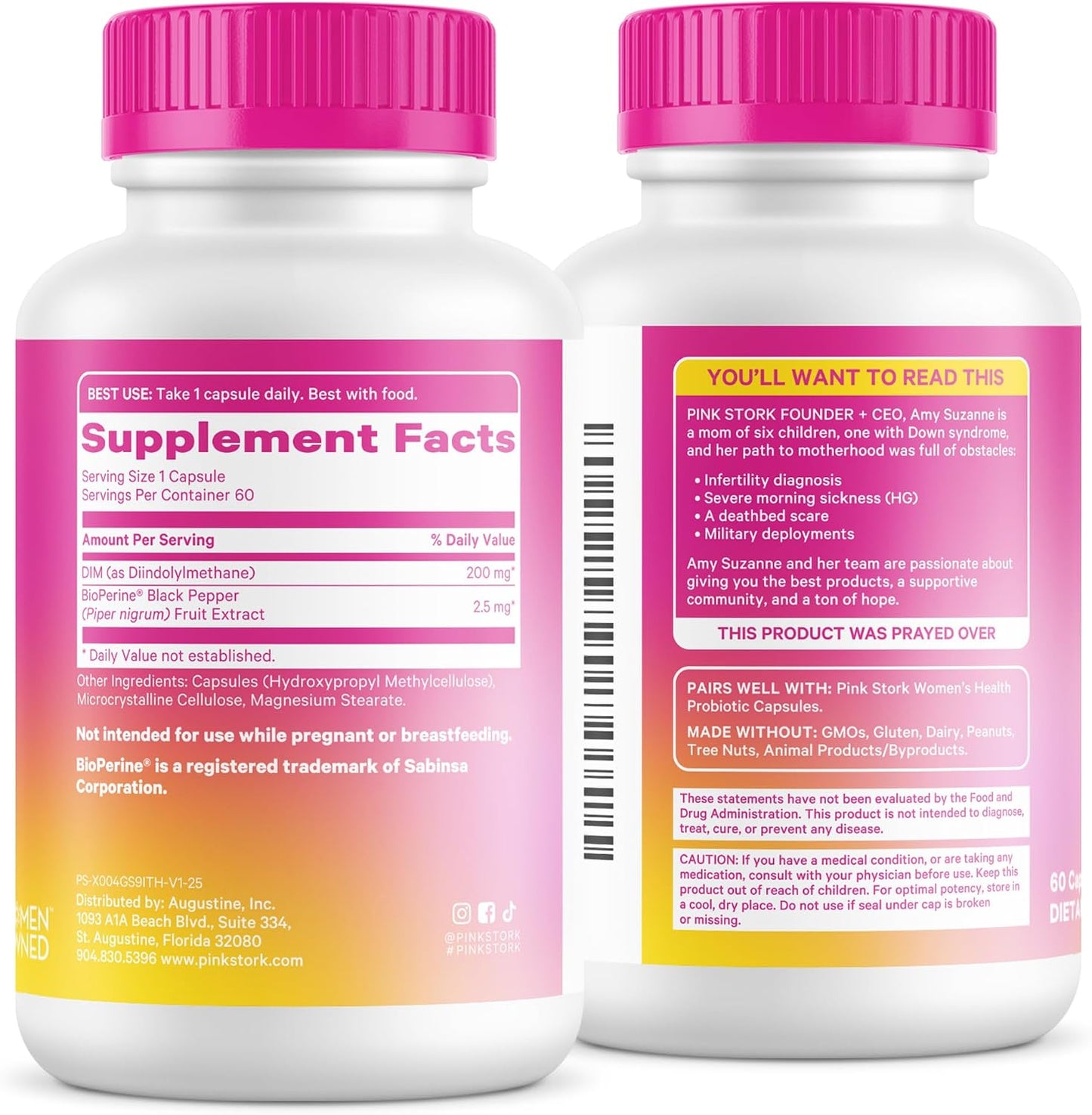Pink Stork DIM Supplement for Women, 60 Capsules | Estrogen and Hormone Balance for Menopause, Perimenopause & PMS, DIM 200 mg plus BioPerine, Mood Support, 60 Day Supply