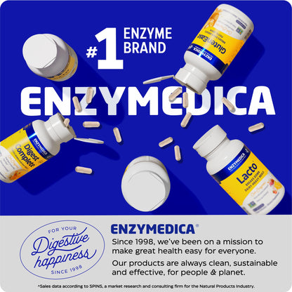Enzymedica VeggieGest - Digestive Enzyme Supplement for Women & Men, Enzymes for Digestion & Gut Health Support, Support for Vegetarian/Vegan Diets, Helps Gas & Bloating, Gluten Free - 90 Caps