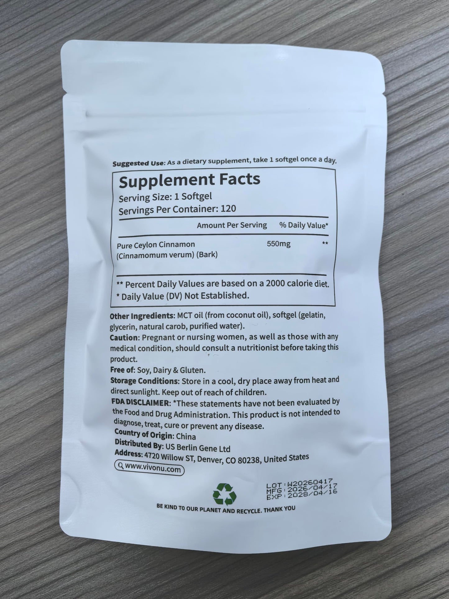 2-in-1 Organic Ceylon Cinnamon with MCT Oil Supplements Softgels, 120 Day Supply, Authentic Sri Lankan Source, Liposome Highly Bioavailable Extract, Energy & Metabolism Support, Large Granule Softgels