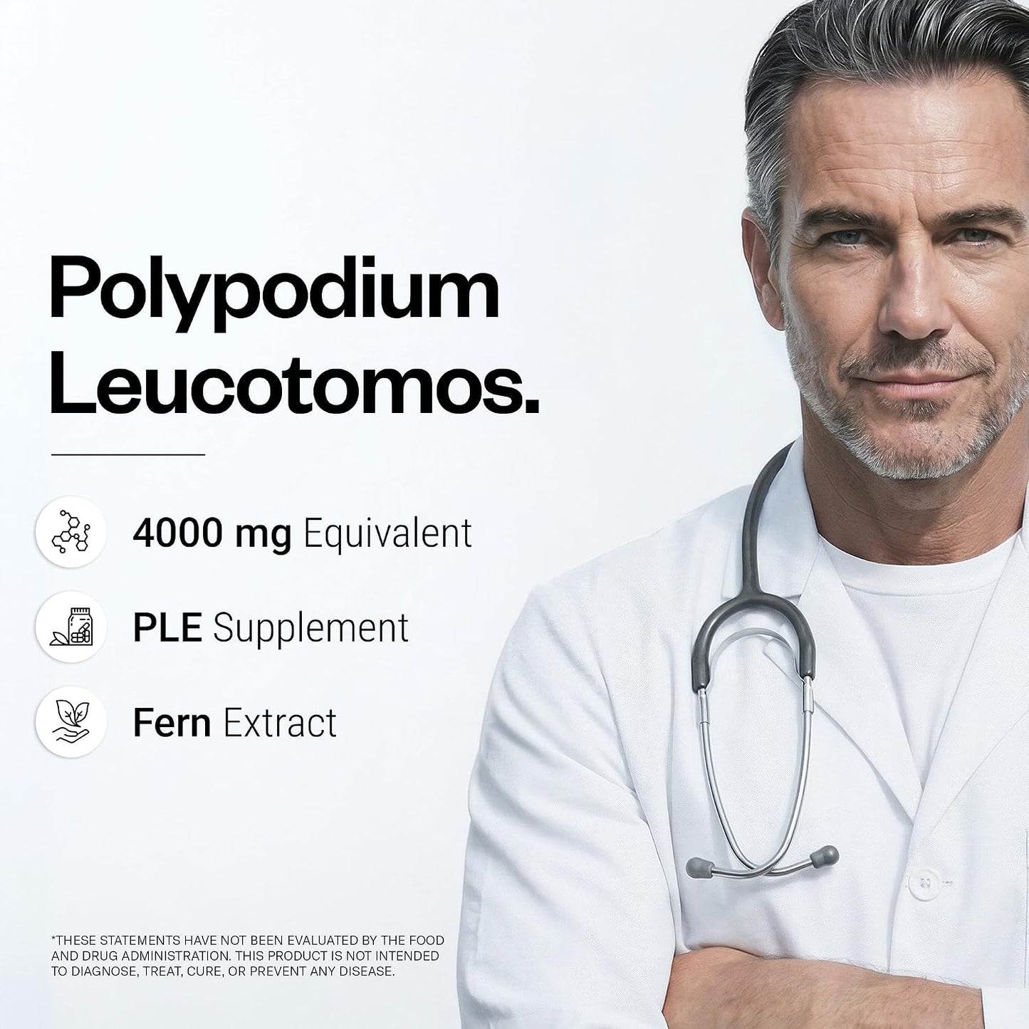 SuperSmart Polypodium Leucotomos Extract 1000mg per Serving (Fern Extract 4:1) - PLE Supplement | Non-GMO & Gluten Free - 90 Vegetarian Capsules