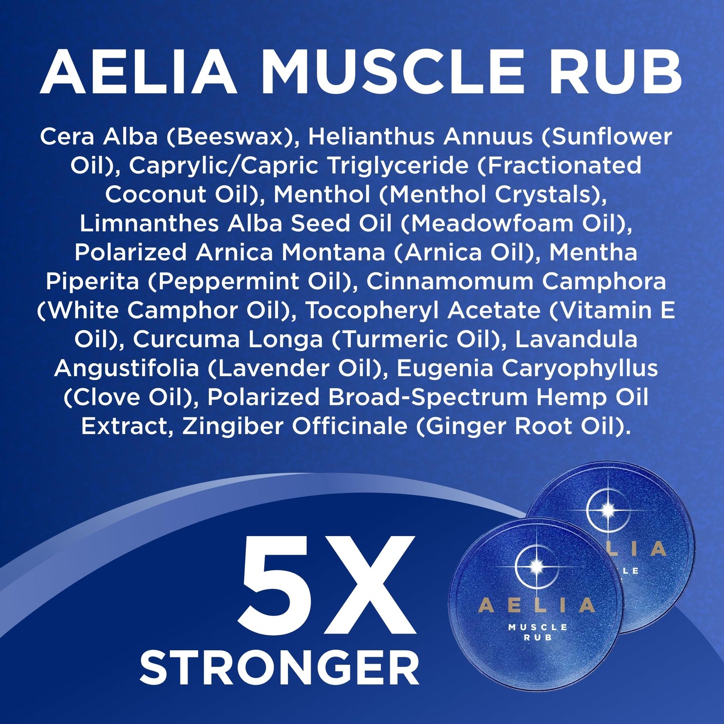AELIA Muscle Rub - Coconut Oil, Vitamin E, Arnica, Ginger Root, Turmeric & Lavender – 1 oz