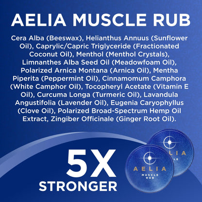 AELIA Muscle Rub - Coconut Oil, Vitamin E, Arnica, Ginger Root, Turmeric & Lavender – 1 oz
